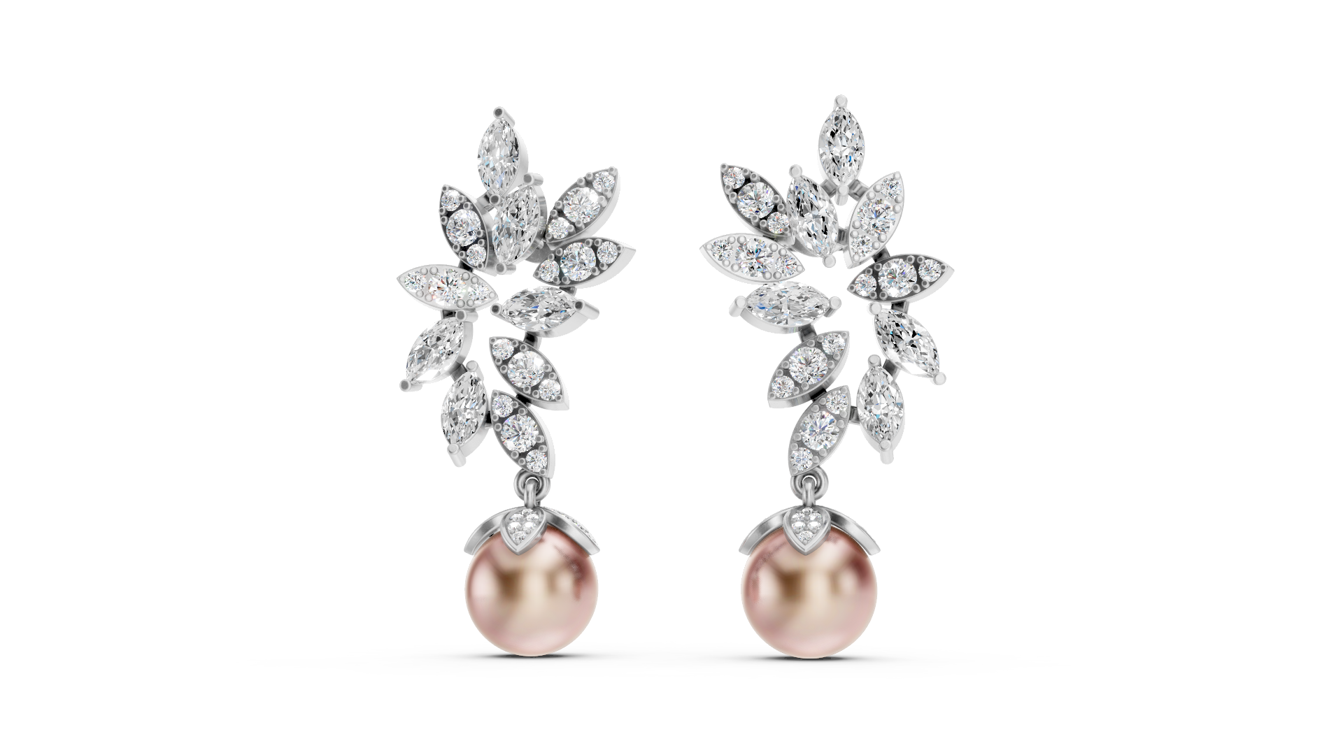 Designer Round Diamond Drop Earrings