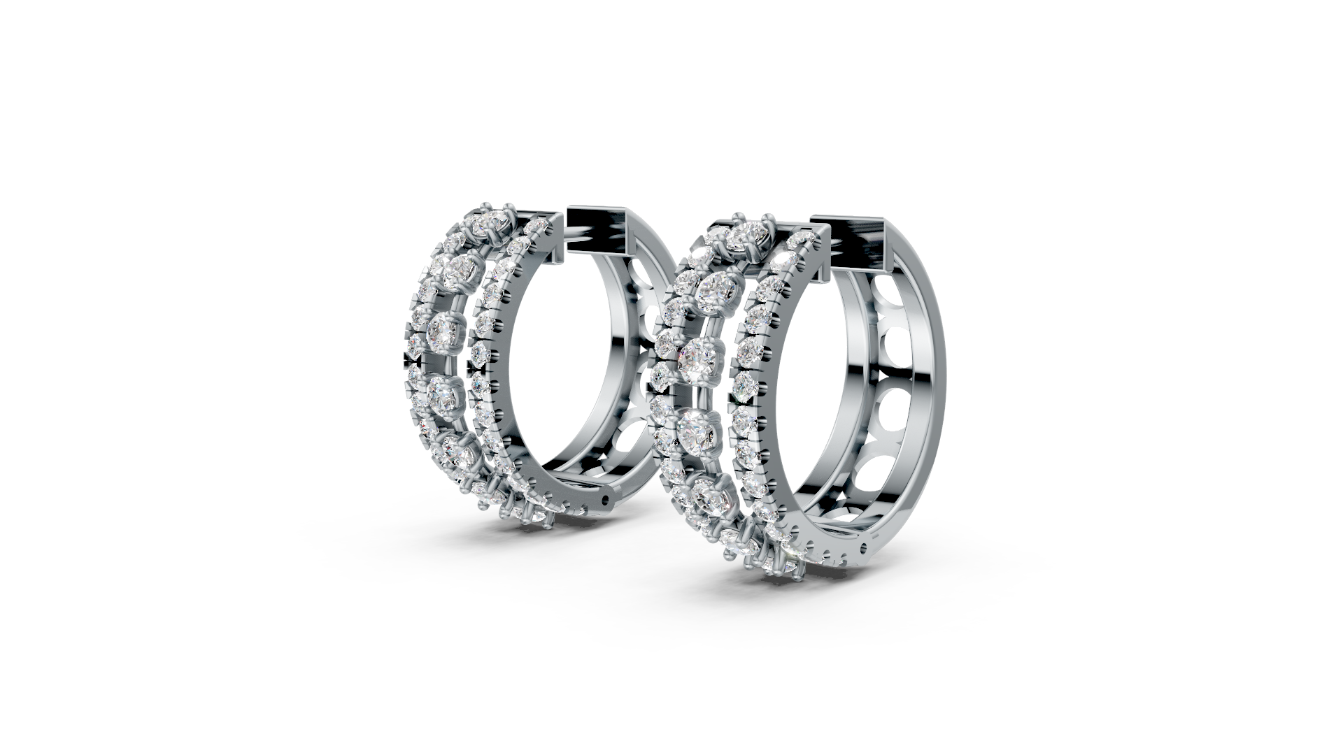 Articulated Diamond Hoop Earrings