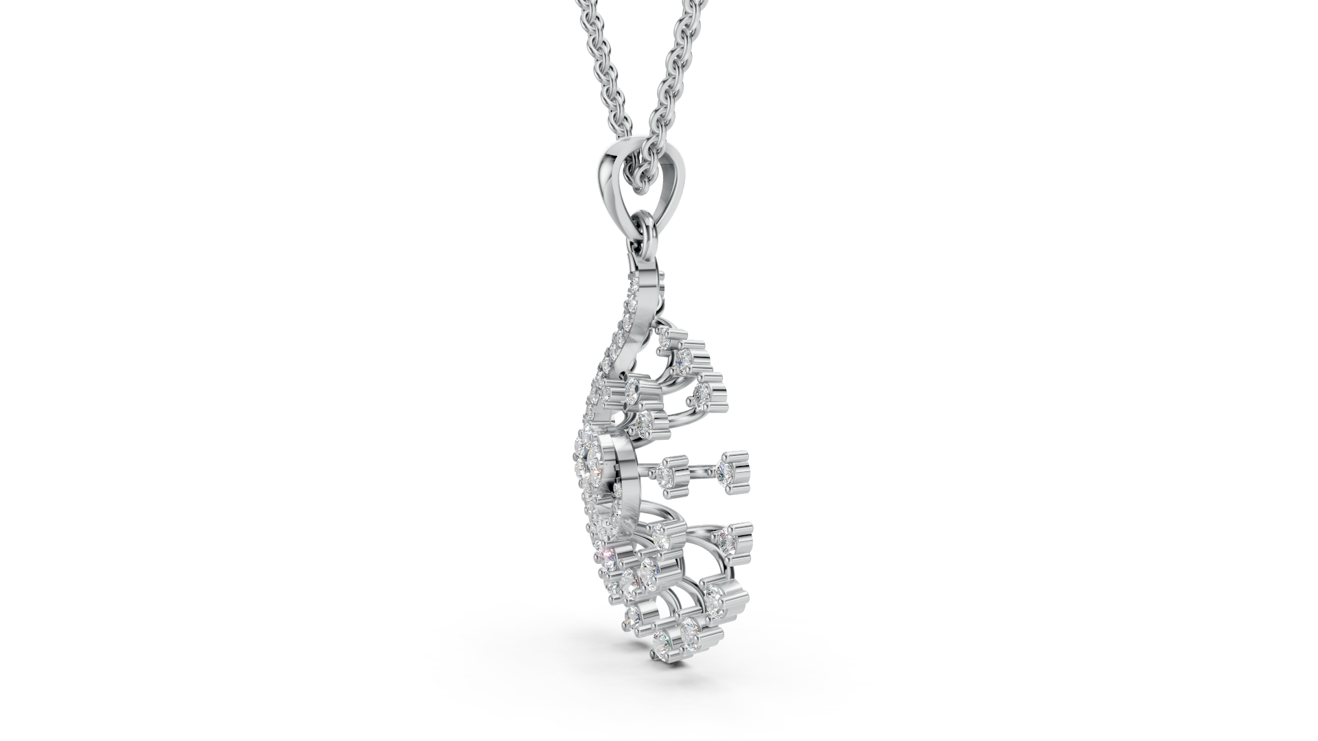 Abstract Diamond Spiral Pendant