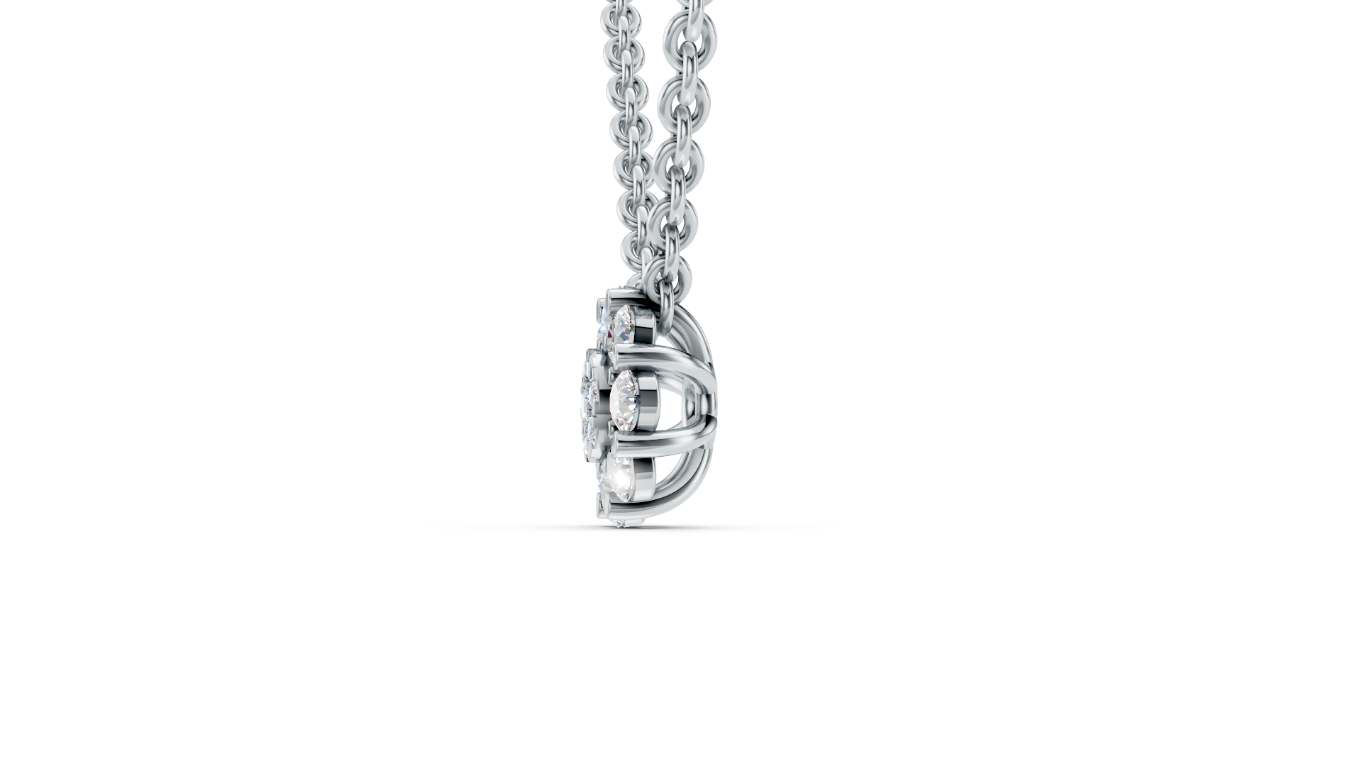 Floral Diamond Cluster Pendant