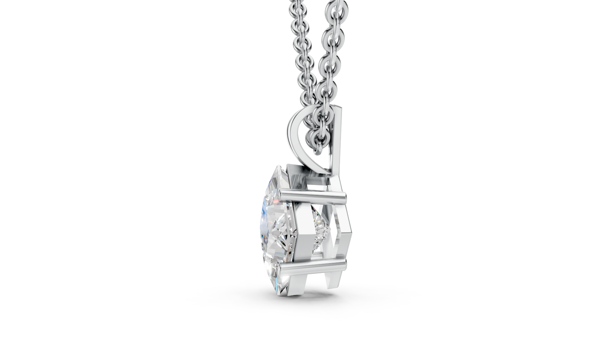 Minimalist Princess Cut Diamond Solitaire Pendant