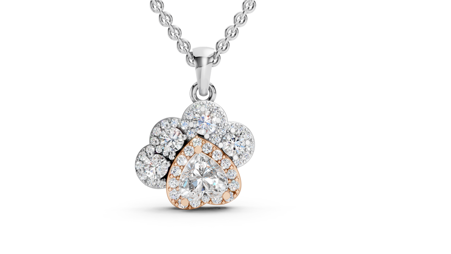 Two-Tone Sculptural Diamond Pendant