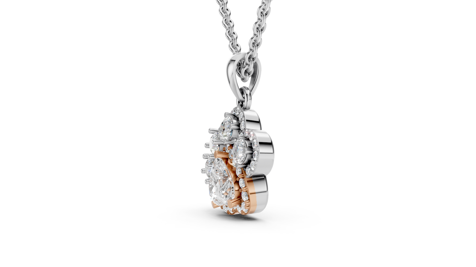 Two-Tone Sculptural Diamond Pendant