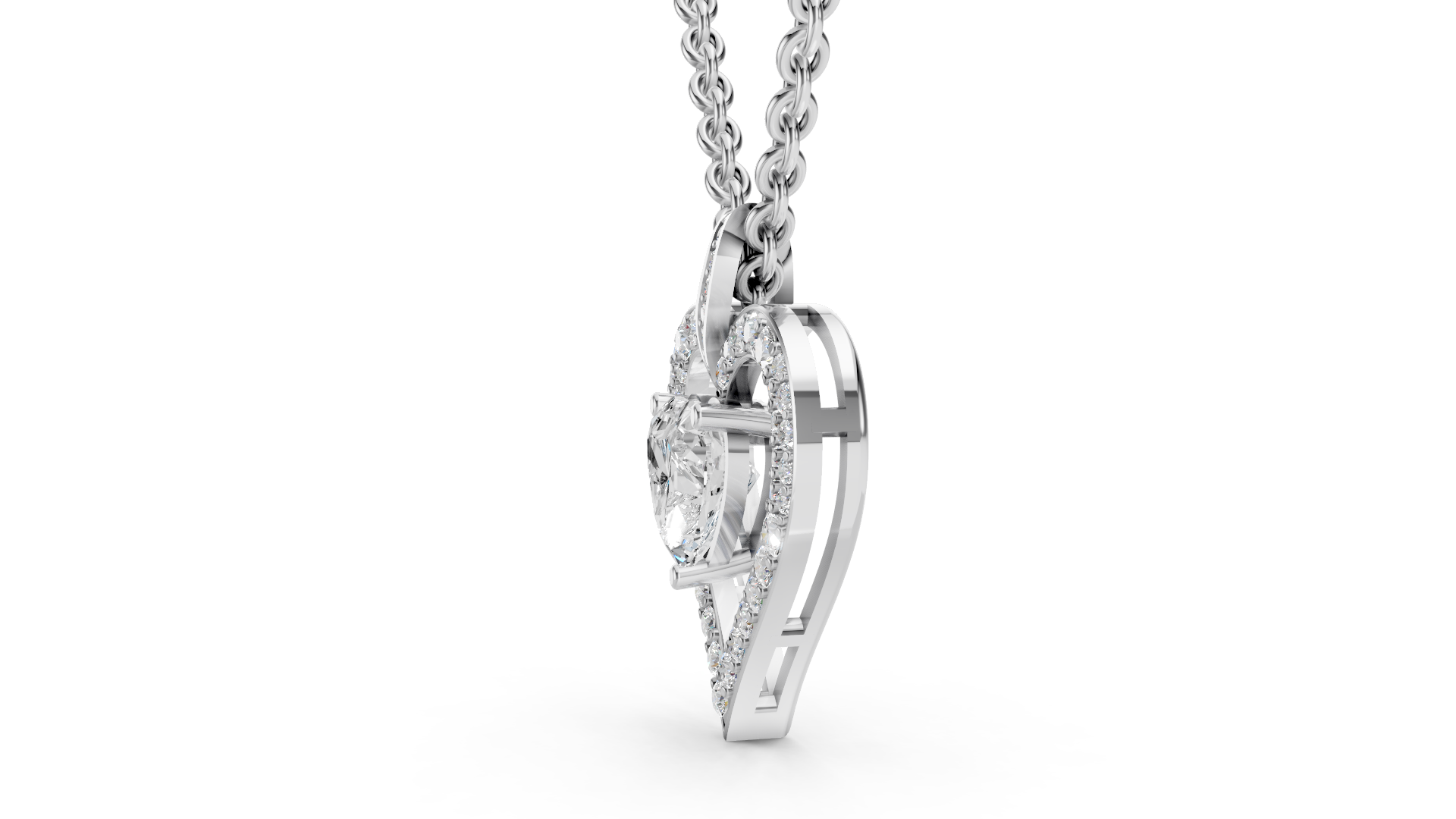 Heart Shaped Diamond Pendant
