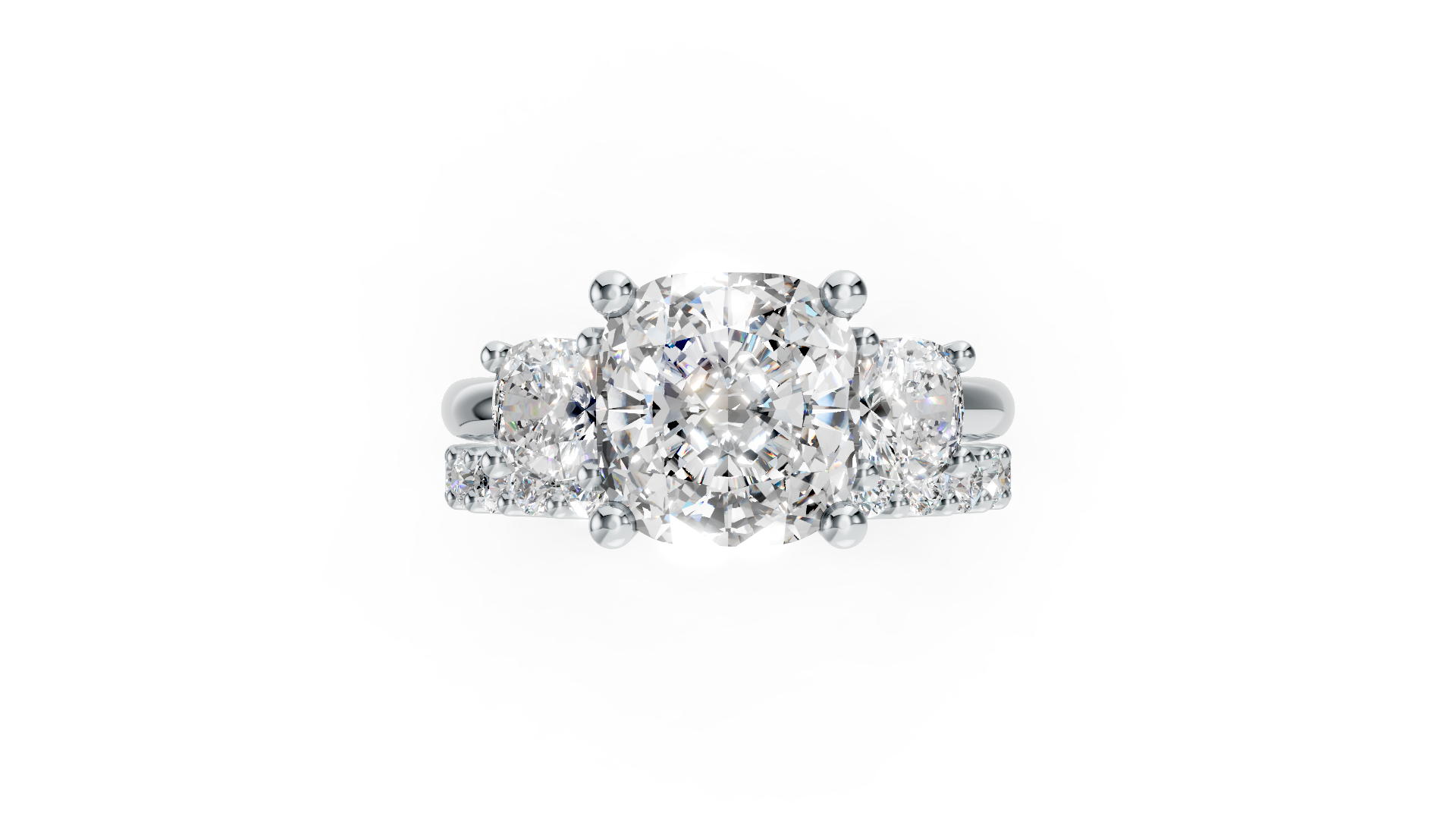 Exquisite Platinum Oval Diamond Halo Ring with Side Diamond Band