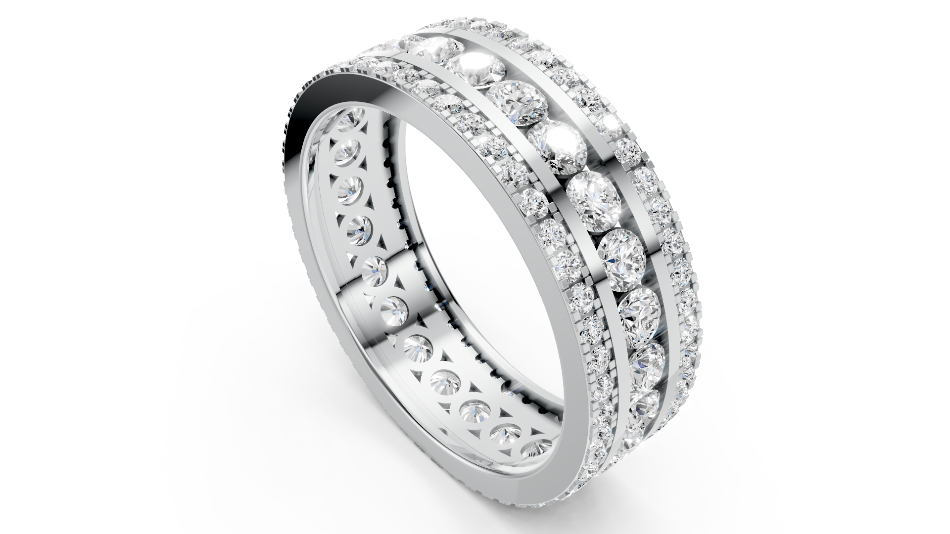 Triple Row Grandeur Diamond Statement Band