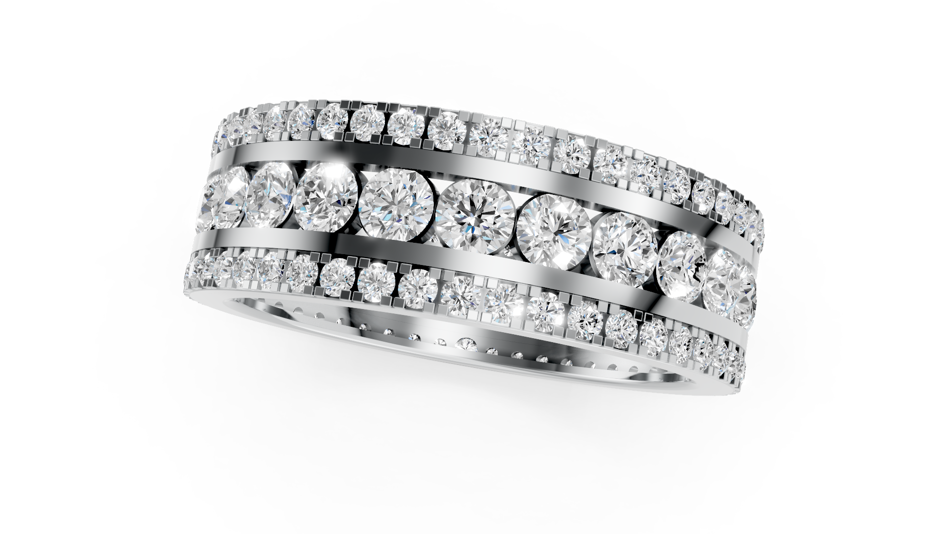 Triple Row Grandeur Diamond Statement Band
